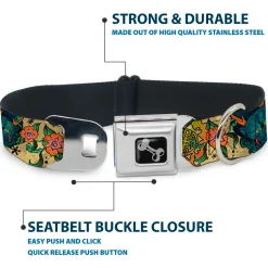 Dog Bone Seatbelt Buckle Collar - Honor CLOSE-UP Tan