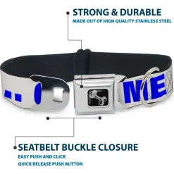 Dog Bone Seatbelt Buckle Collar - OMGâ€¦GIVE ME A BREAK!!! White/Royal