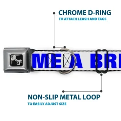 Dog Bone Seatbelt Buckle Collar - OMGâ€¦GIVE ME A BREAK!!! White/Royal