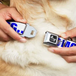 Dog Bone Seatbelt Buckle Collar - OMGâ€¦GIVE ME A BREAK!!! White/Royal
