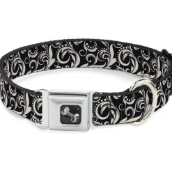 Dog Bone Seatbelt Buckle Collar - Filigree Navy/Khaki