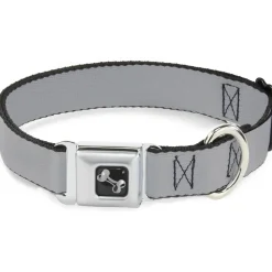 Dog Bone Seatbelt Buckle Collar - Silver