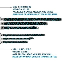 Dog Bone Seatbelt Buckle Collar - Stars/Multi Stars Black/Turquoise