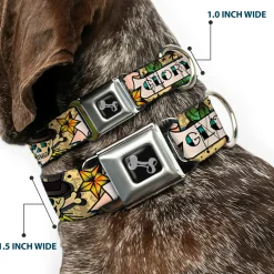 Dog Bone Seatbelt Buckle Collar - Death or Glory Tan