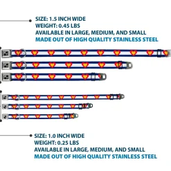 Dog Bone Seatbelt Buckle Collar - Colorado Heart Blue/White/Red/Yellow