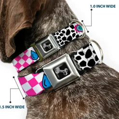 Dog Bone Seatbelt Buckle Collar - Icons & Patterns 1