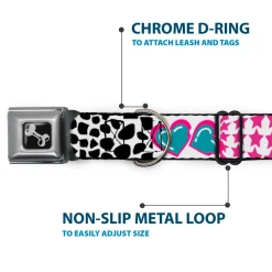 Dog Bone Seatbelt Buckle Collar - Icons & Patterns 1
