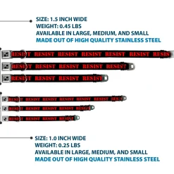 Dog Bone Seatbelt Buckle Collar - RESIST Stencil Black/Red