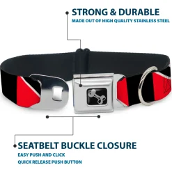 Dog Bone Seatbelt Buckle Collar - Trinidad & Tobago Flags/Black Block