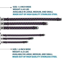 Dog Bone Seatbelt Buckle Collar - Argyle Black/Gray/Purple