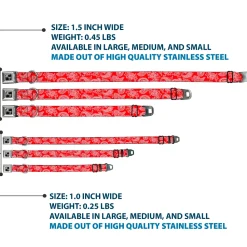 Dog Bone Seatbelt Buckle Collar - Paisley Red/White