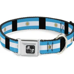 Dog Bone Seatbelt Buckle Collar - Argentina Flags