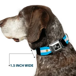 Dog Bone Seatbelt Buckle Collar - Argentina Flags