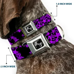 Dog Bone Seatbelt Buckle Collar - Stargazer Black/Purple