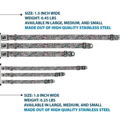 Dog Bone Seatbelt Buckle Collar - Leopard White/Black/Multi Color