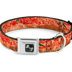 Dog Bone Seatbelt Buckle Collar - Chicago Style Pizza Vivid