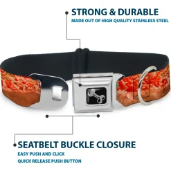 Dog Bone Seatbelt Buckle Collar - Chicago Style Pizza Vivid
