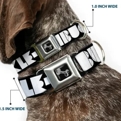 Dog Bone Seatbelt Buckle Collar - BUCKLE-DOWN Shapes Black/White