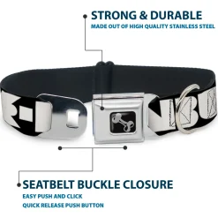 Dog Bone Seatbelt Buckle Collar - BUCKLE-DOWN Shapes Black/White