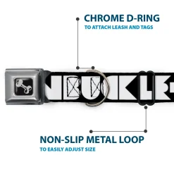 Dog Bone Seatbelt Buckle Collar - BUCKLE-DOWN Shapes Black/White