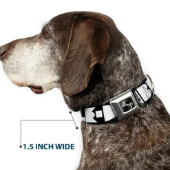 Dog Bone Seatbelt Buckle Collar - BUCKLE-DOWN Shapes Black/White