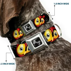 Dog Bone Seatbelt Buckle Collar - Big Eye Owl
