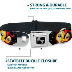 Dog Bone Seatbelt Buckle Collar - Big Eye Owl