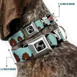 Dog Bone Seatbelt Buckle Collar - Cow Poops Color