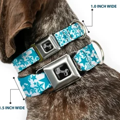 Dog Bone Seatbelt Buckle Collar - Stargazer White/Blue