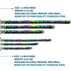 Dog Bone Seatbelt Buckle Collar - Paint Drips Black/Multi Neon