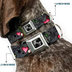 Dog Bone Seatbelt Buckle Collar - Dad & Dad Gray