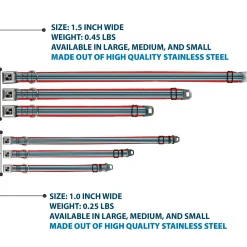 Dog Bone Seatbelt Buckle Collar - Stripes Red/Blues/White