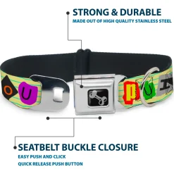 Dog Bone Seatbelt Buckle Collar - Punk You Legal Pad/Full Color