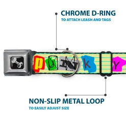 Dog Bone Seatbelt Buckle Collar - Punk You Legal Pad/Full Color