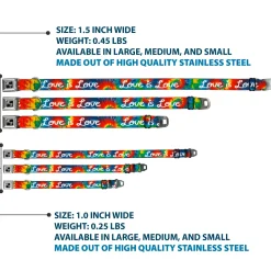 Dog Bone Seatbelt Buckle Collar - LOVE IS LOVE BD Tie Dye/White