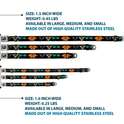 Dog Bone Seatbelt Buckle Collar - Insects CLOSE-UP Black