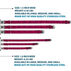 Dog Bone Seatbelt Buckle Collar - Zebra 2 Fuchsia Pink