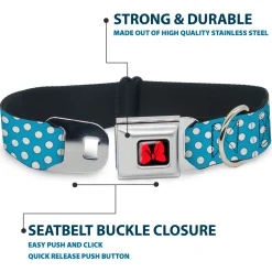 Dog Collar DYYR-Minnie Mouse Bow Full Color Black/Red - Minnie Mouse Dots Blue/Black/White