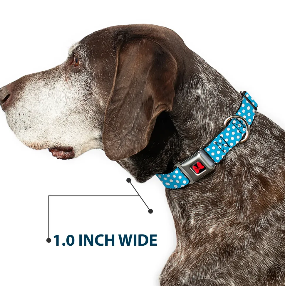 Dog Collar DYYR-Minnie Mouse Bow Full Color Black/Red - Minnie Mouse Dots Blue/Black/White