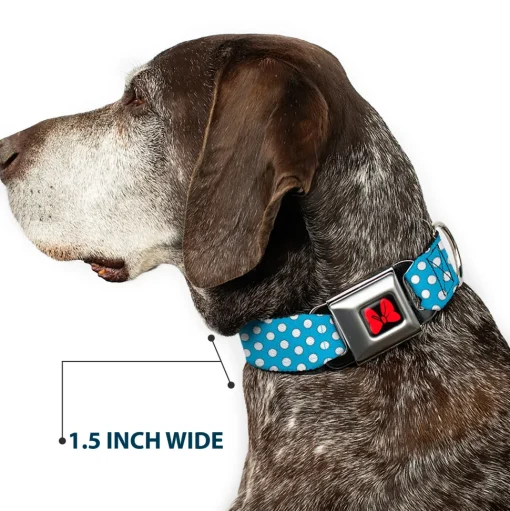 Dog Collar DYYR-Minnie Mouse Bow Full Color Black/Red - Minnie Mouse Dots Blue/Black/White