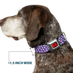 Dog Collar DYYR-Minnie Mouse Bow Full Color Black/Red - Minnie Mouse Ears Monogram/Dots Purple/White