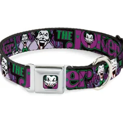 Dog Collar JKA-Joker Face - Joker Face/Logo/Spades Black/Green/Purple