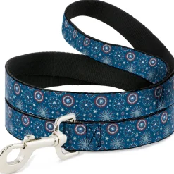Dog Leash - Captain America Fireworks Icons Blue/Red/White
