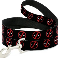 Dog Leash - Deadpool Logo2 Black/Red/White