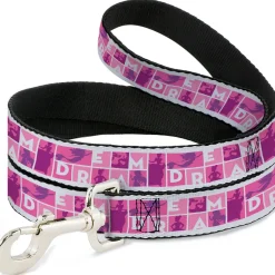 Dog Leash - Disney DREAM Princess Silhouette Poses Pinks/White