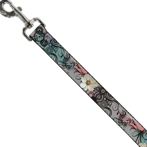Dog Leash - Flowers w/Filigree Pink