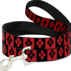 Dog Leash - Harley Quinn Diamond Blocks Red/Black Black/Red