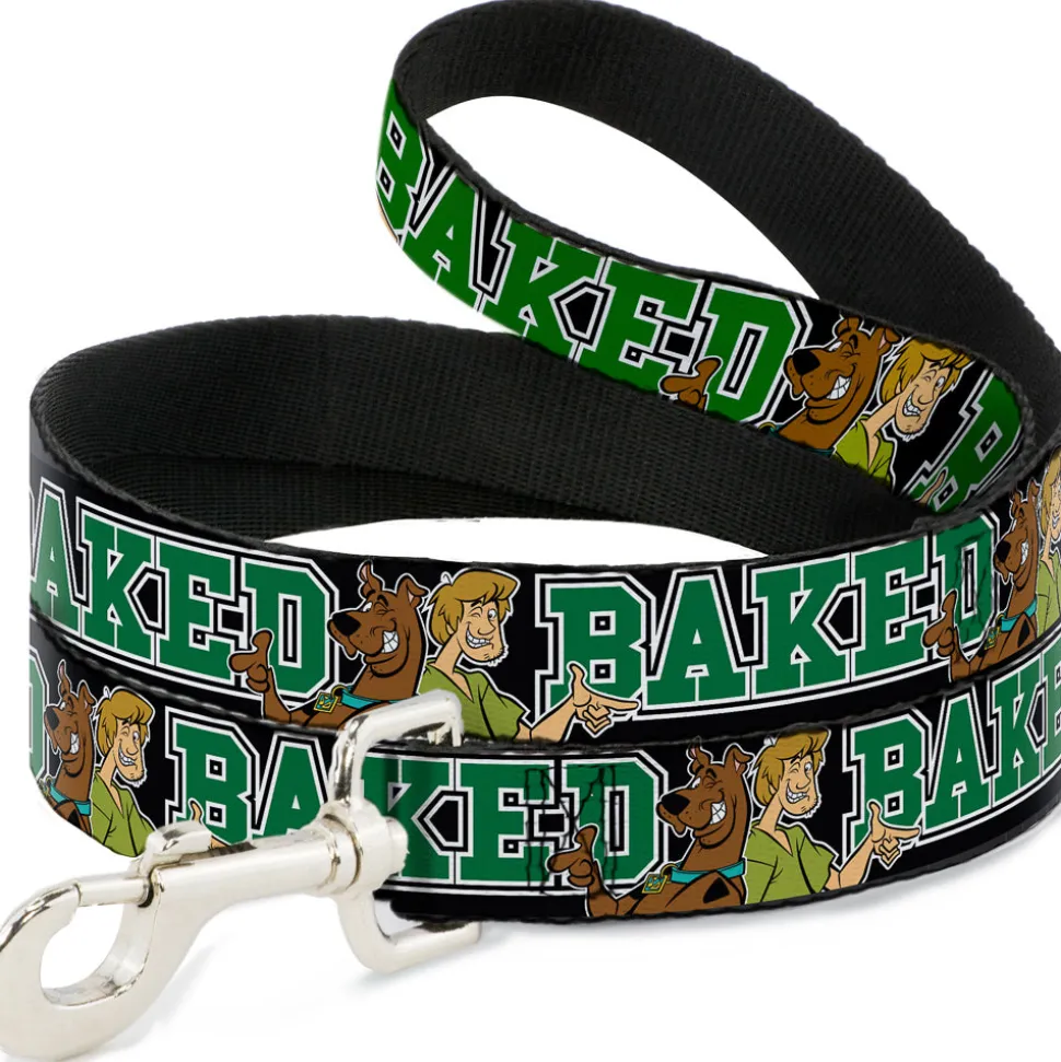 Dog Leash - Scooby Doo & Shaggy Pose/BAKED Black/Green