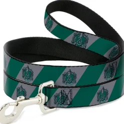 Dog Leash - SLYTHERIN Crest Diagonal Stripe Gray/Green