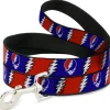 Dog Leash - Steal Your Face w/Lightning Bolt Repeat Red/White/Blue